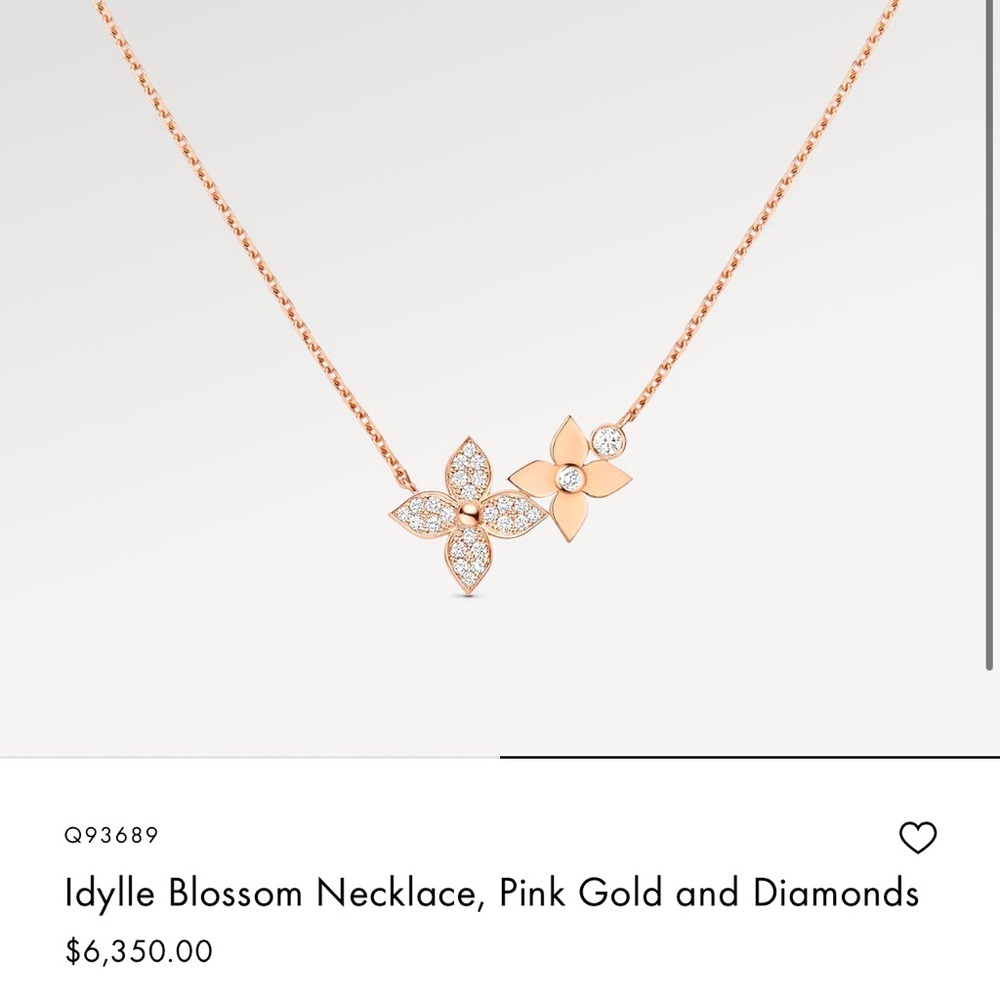 Brand new Louis Vuitton Idylle Blossom Necklace, Pink Gold and Diamonds